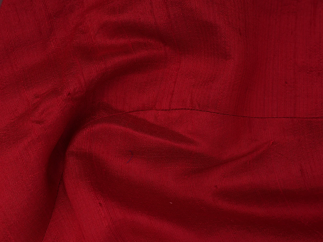 Chamki Work Crimson Red Raw Silk Readymade Blouse - Image 3