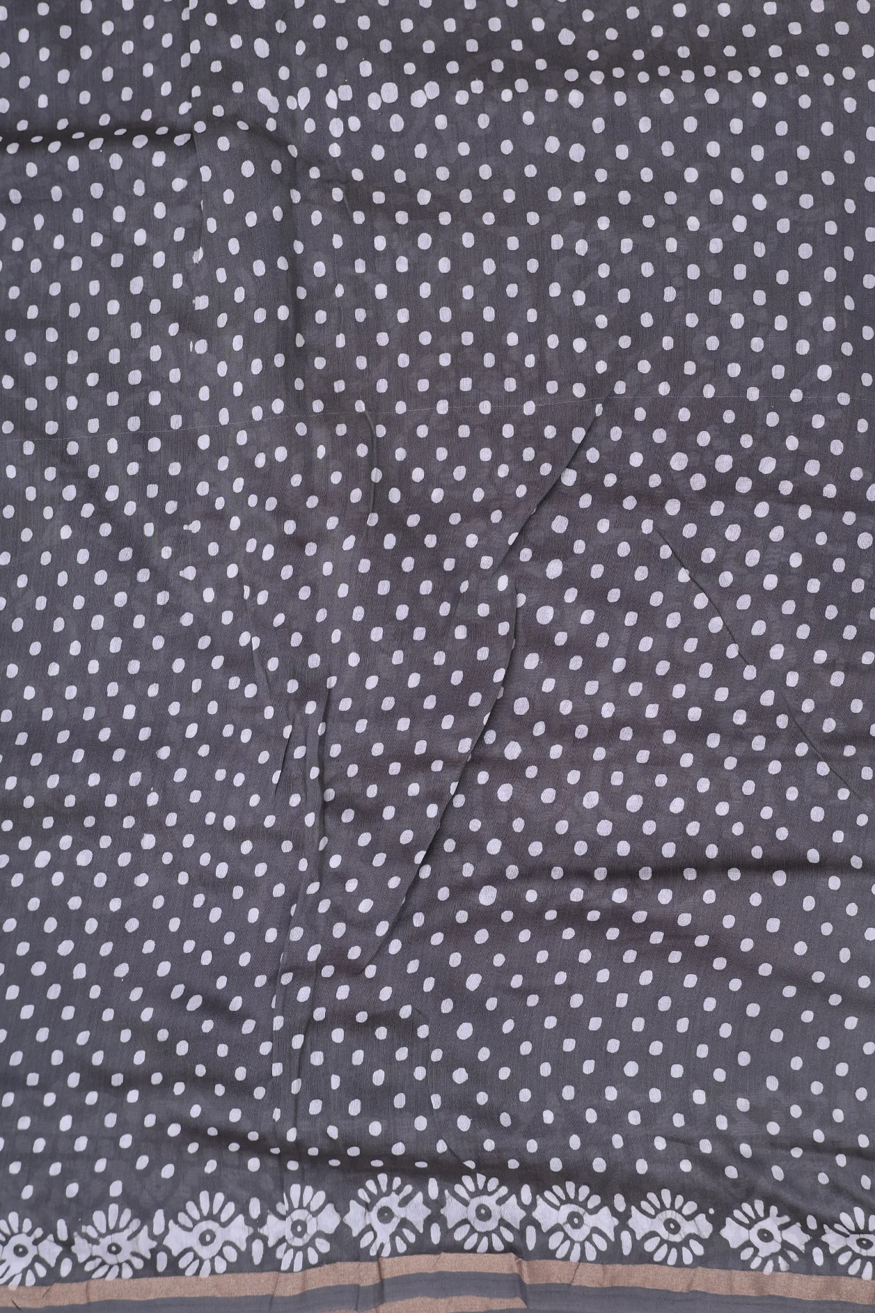 Chanderi Cotton Saree In Coffee Brown With Printed Design - Image 5