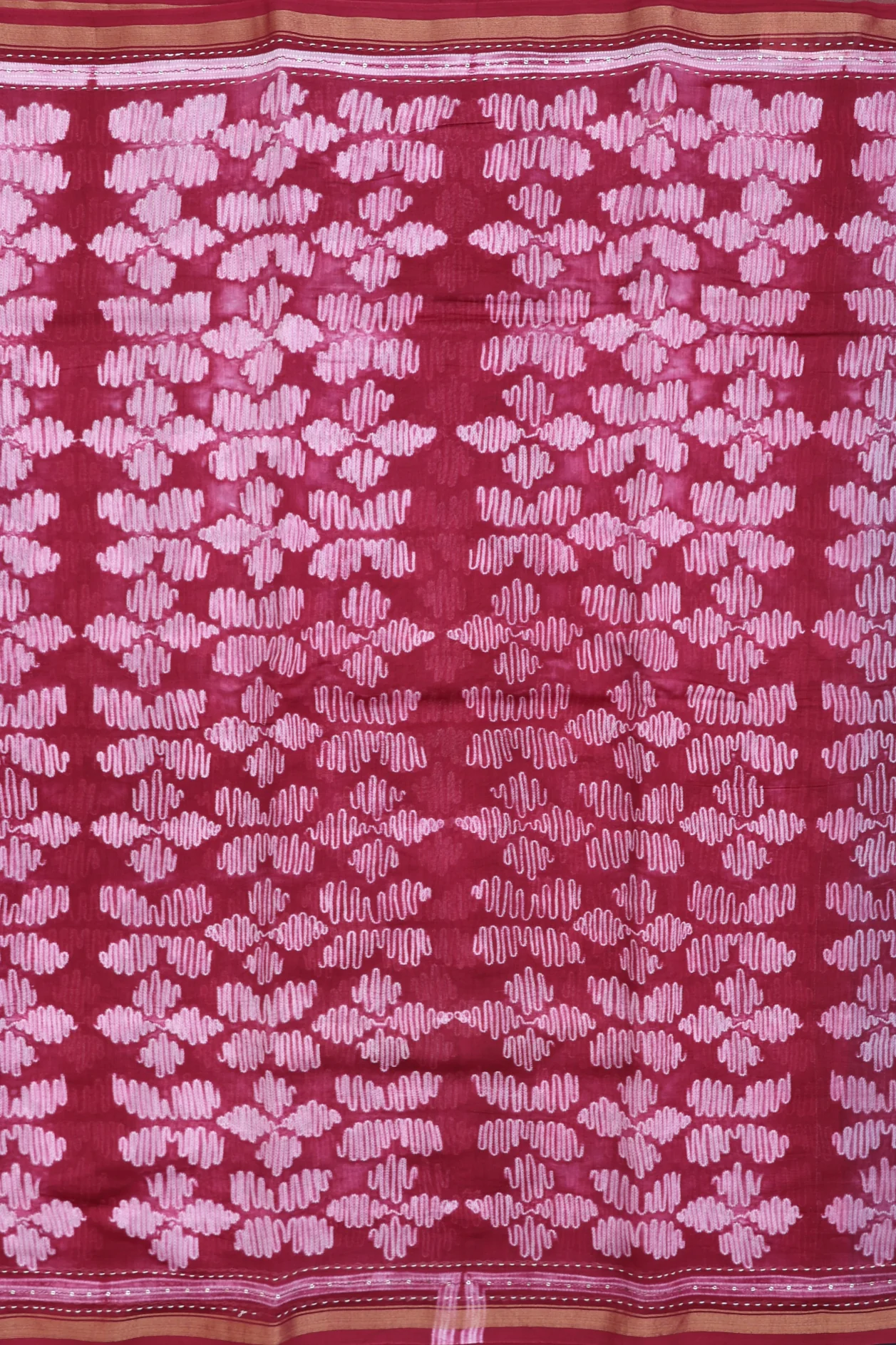 Chanderi Silk Cotton Saree In Mulberry With Shibori Design - Image 3