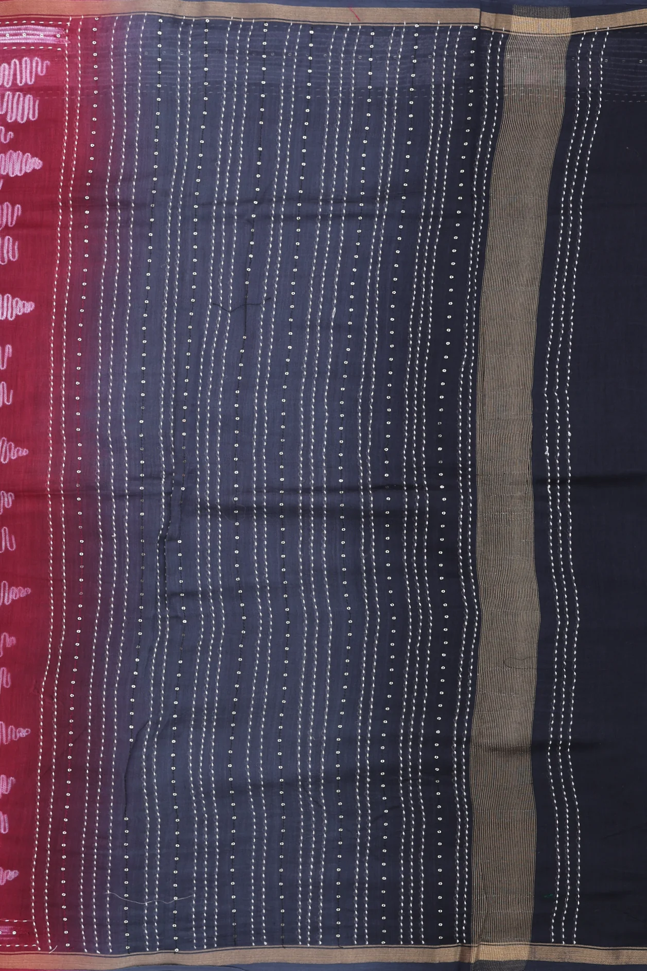 Chanderi Silk Cotton Saree In Mulberry With Shibori Design - Image 4
