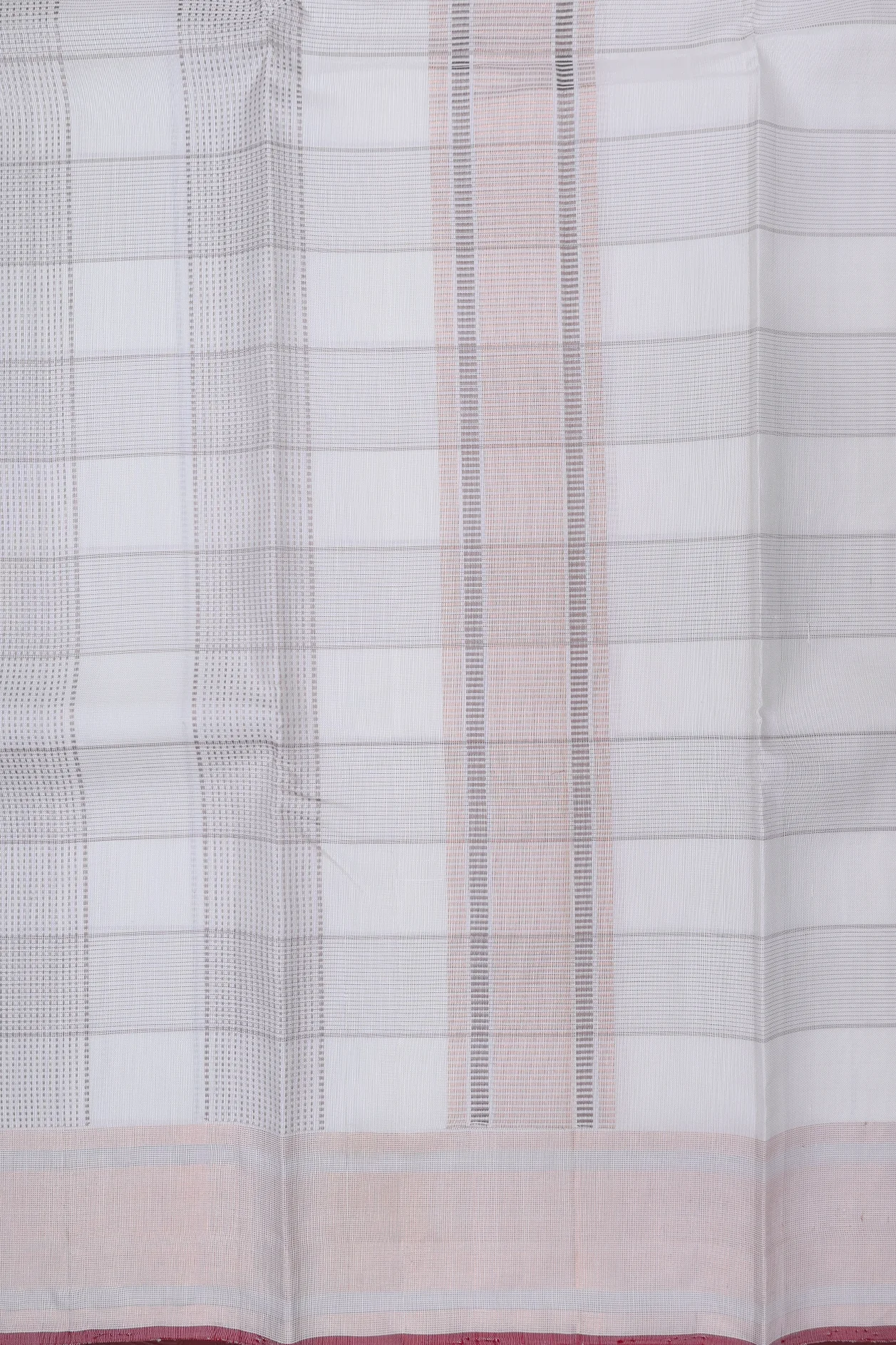Checks Design White Silk Dhoti With Shirt Material - Image 4