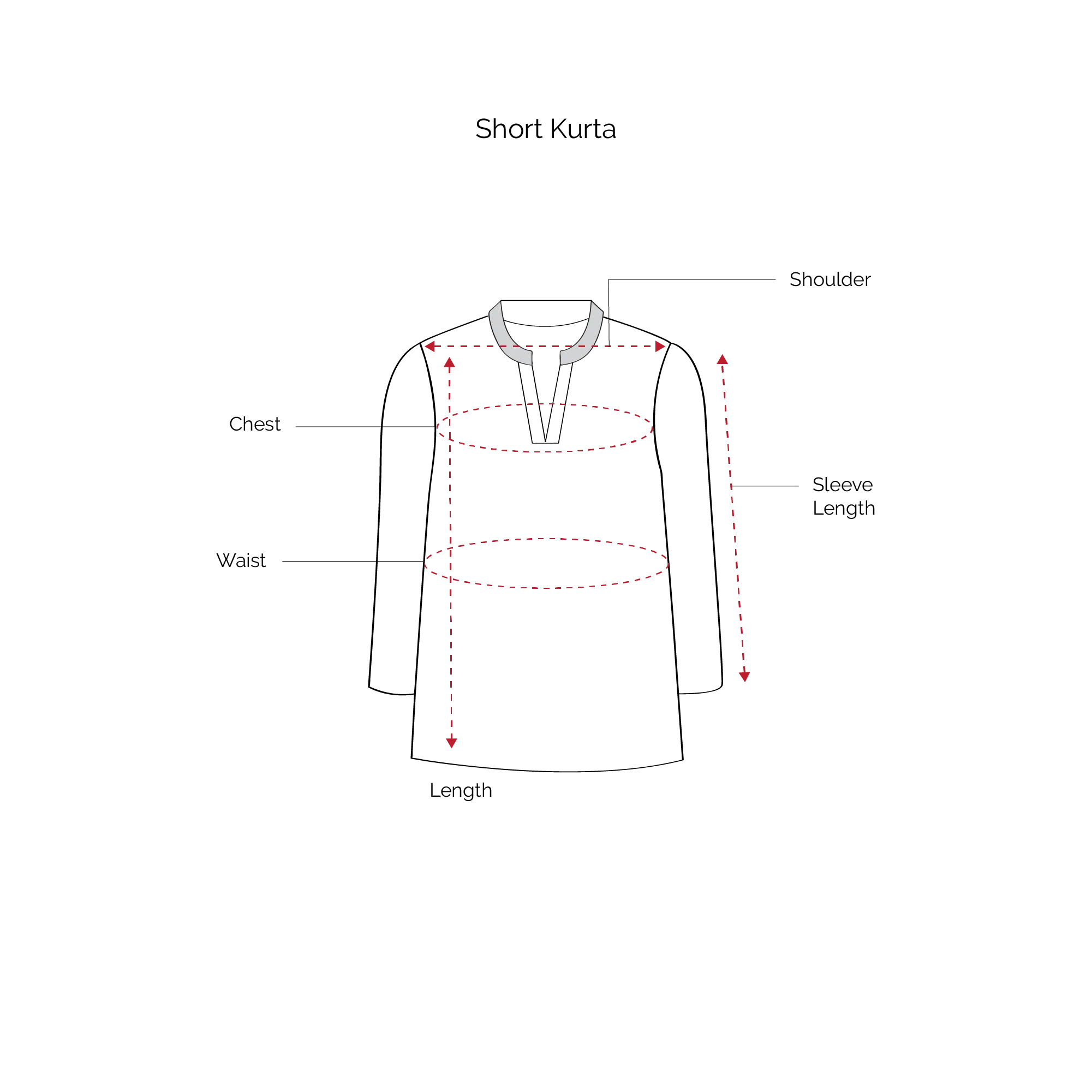 Chinese Collar Plain White Cotton Short Kurta - Image 3