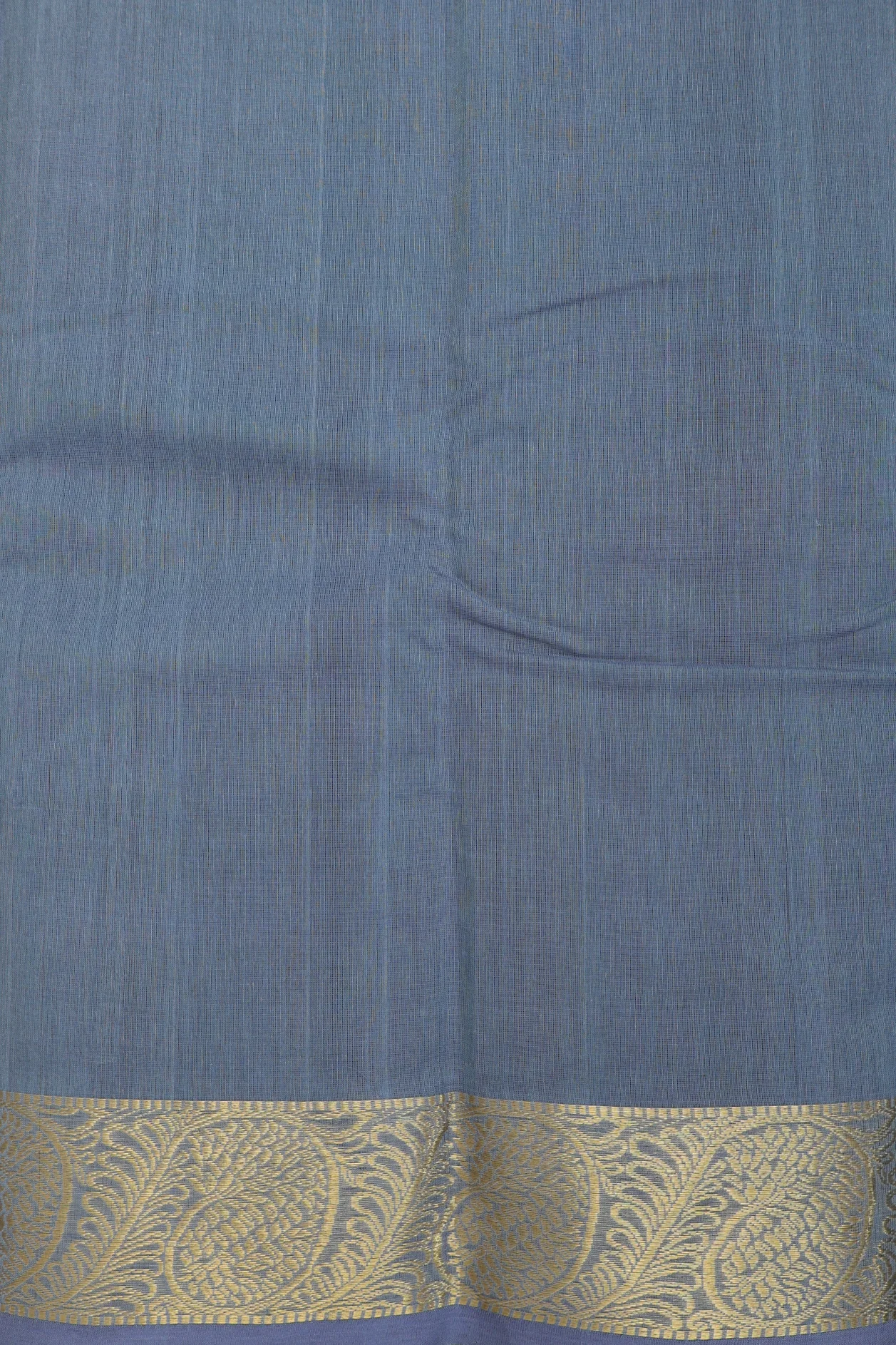 Kanchi Cotton Saree In Emerald Green With Stripes Design - Image 5