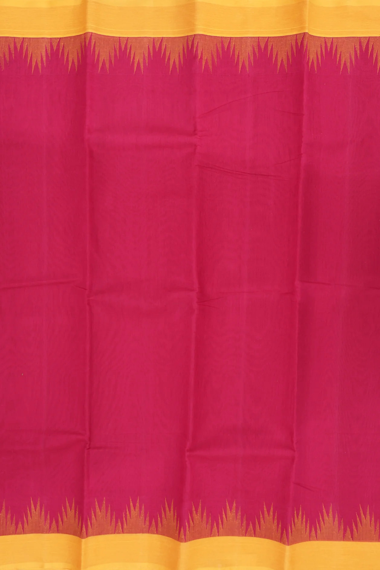 Kanchi Cotton Saree In Red With Contrast Border - Image 3