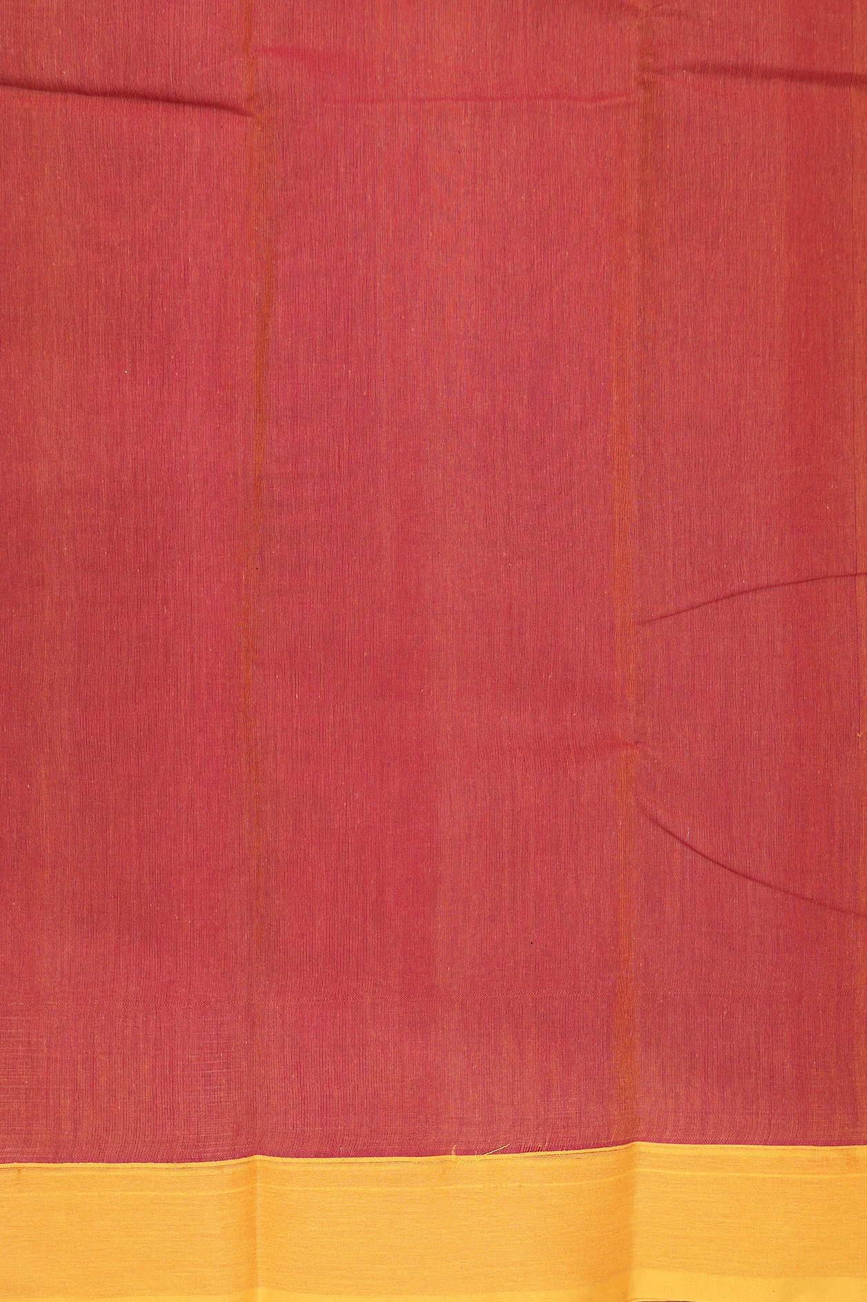 Kanchi Cotton Saree In Red With Contrast Border - Image 5