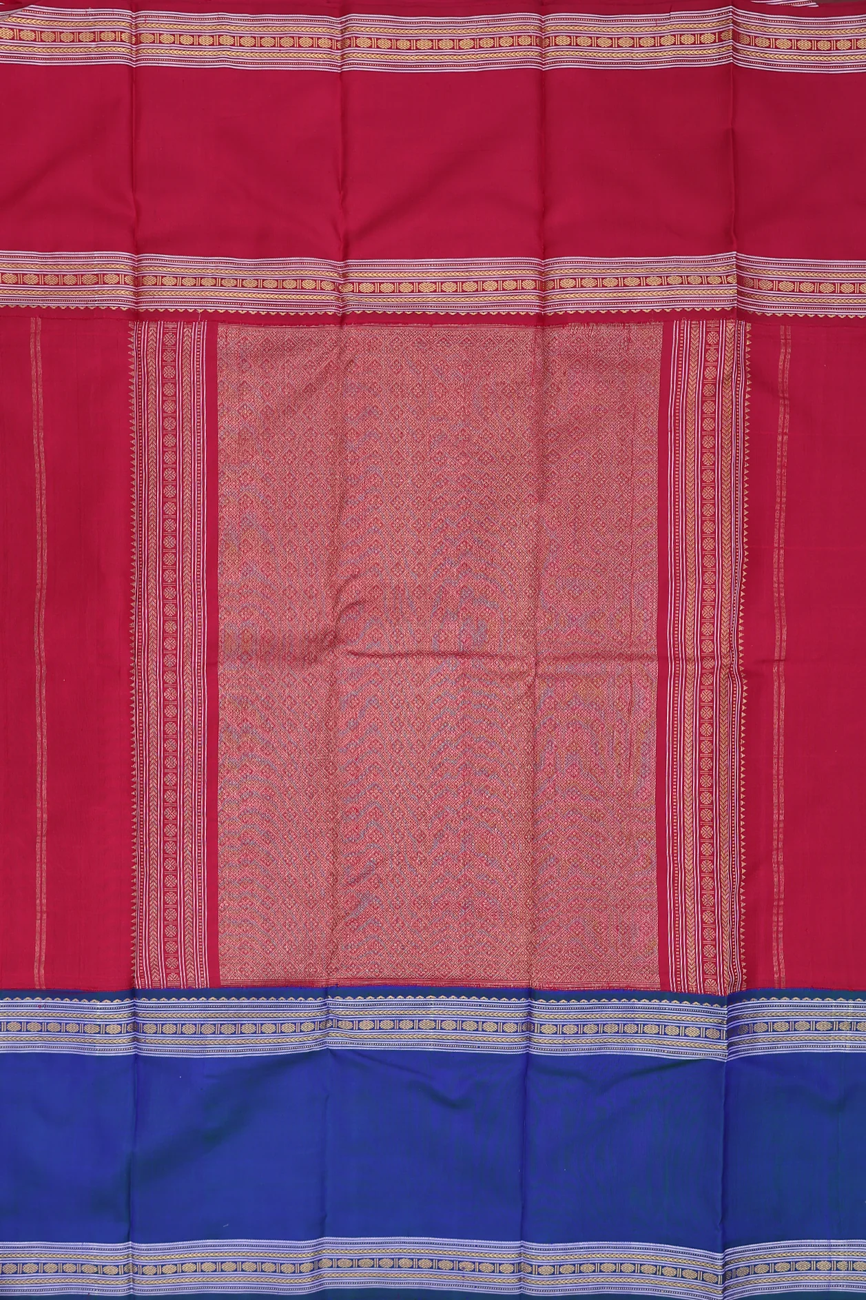 Kanchipuram Silk Saree In Black With Zari Buttas - Image 4