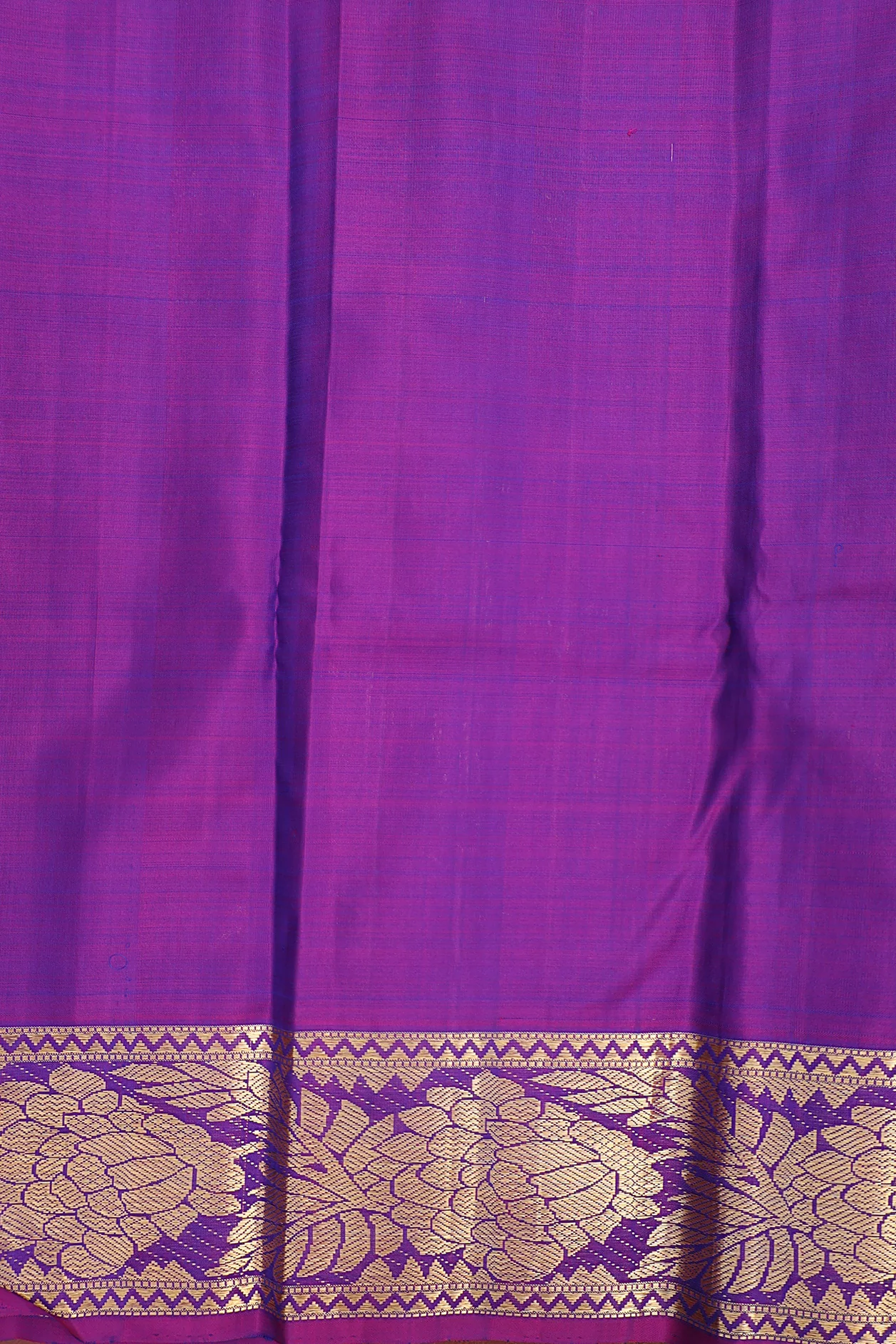 Kanchipuram Silk Saree In Blue With Jacquard Pattern - Image 5