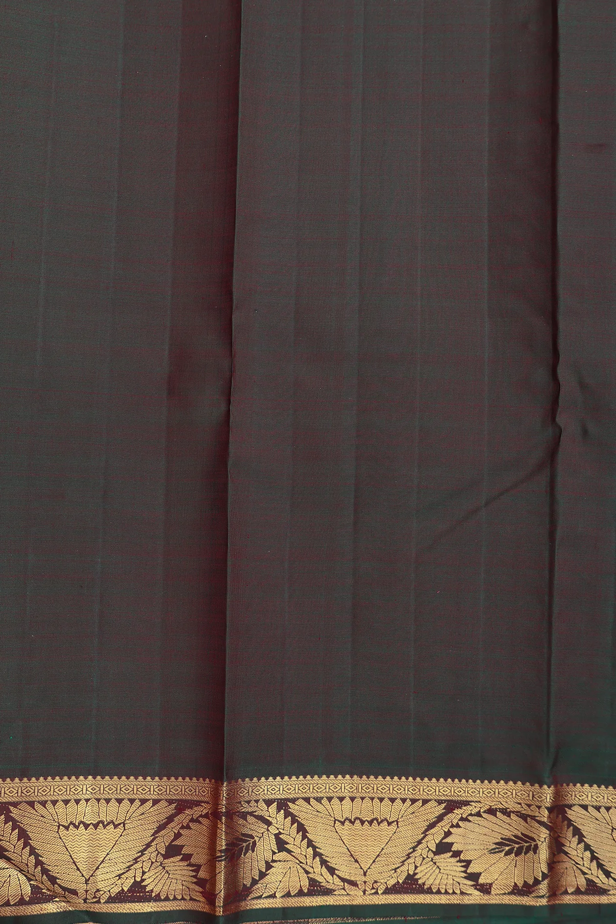 Kanchipuram Silk Saree In Brown With Brocade Design - Image 5