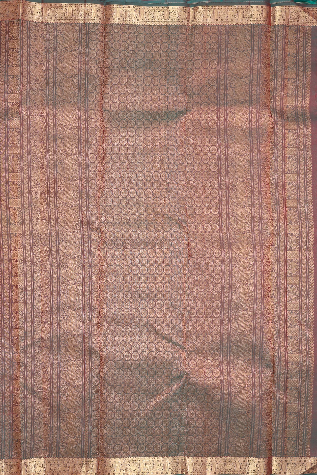 Kanchipuram Silk Saree In Crimson Red With Brocade Design - Image 4