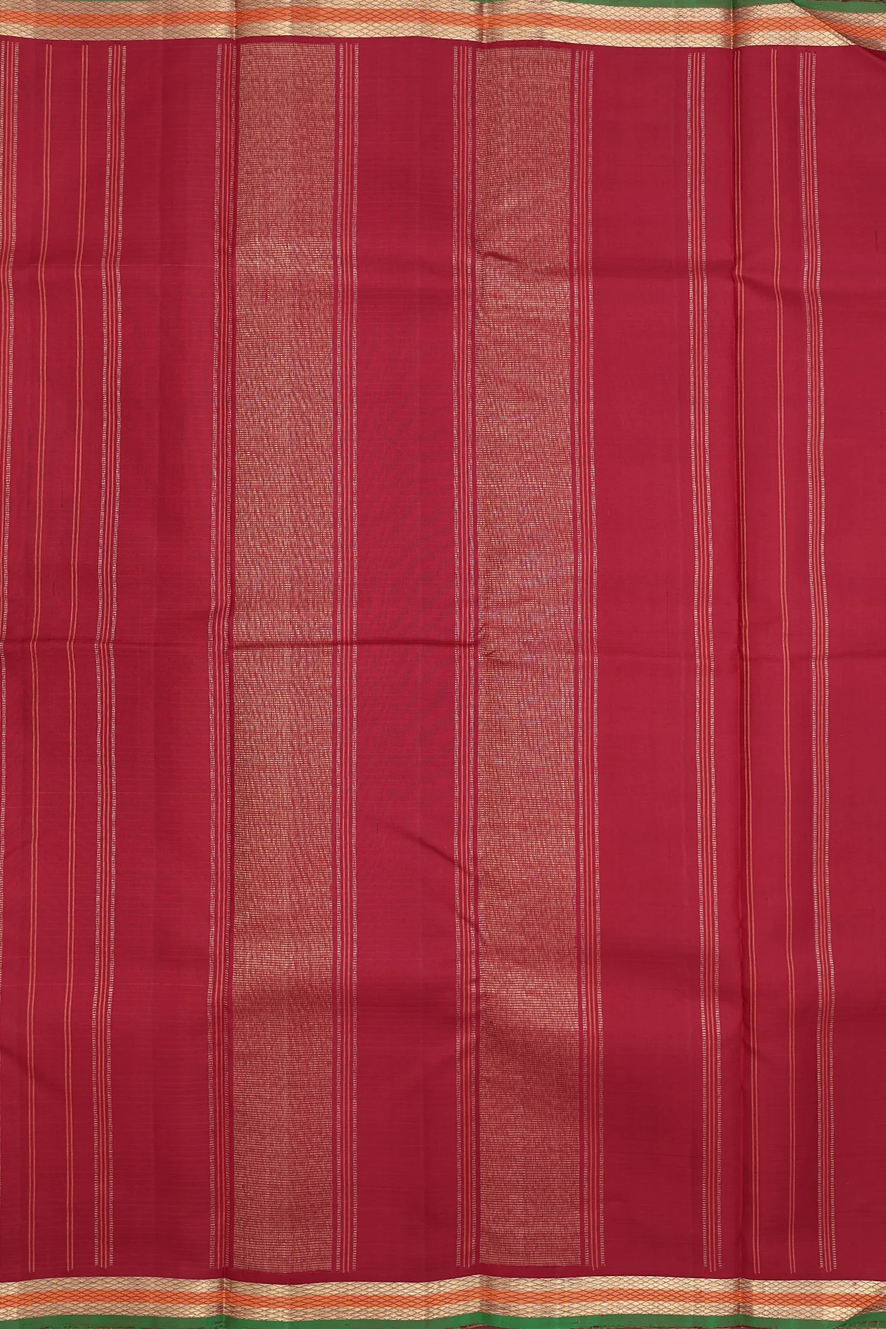 Kanchipuram Silk Saree In Crimson Red With Checks Design - Image 4