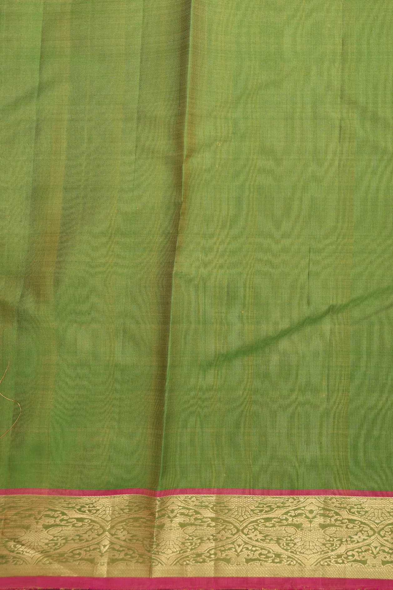 Kanchipuram Silk Saree In Golden Yellow With Brocade Design - Image 5