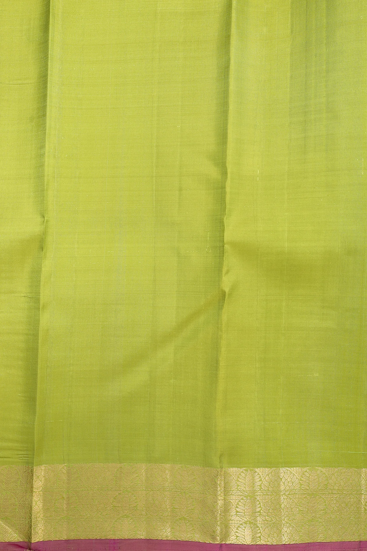 Kanchipuram Silk Saree In Lime Green With Jacquard Pattern - Image 5