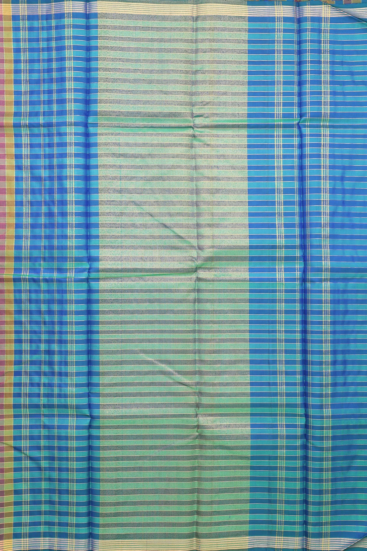 Kanchipuram Silk Saree In Multicolor With Checks Design - Image 4