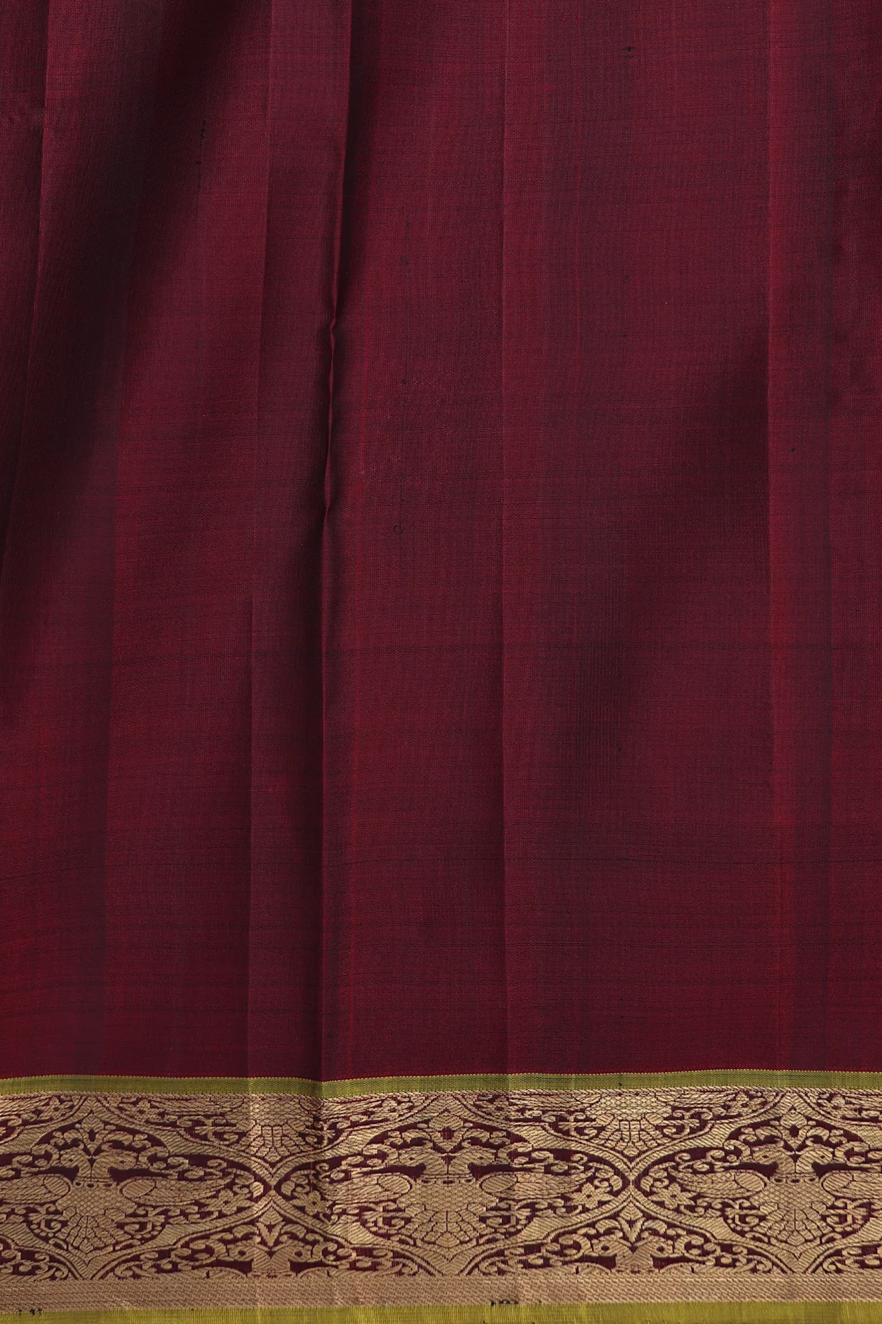 Kanchipuram Silk Saree In Parrot Green With Brocade Design - Image 5