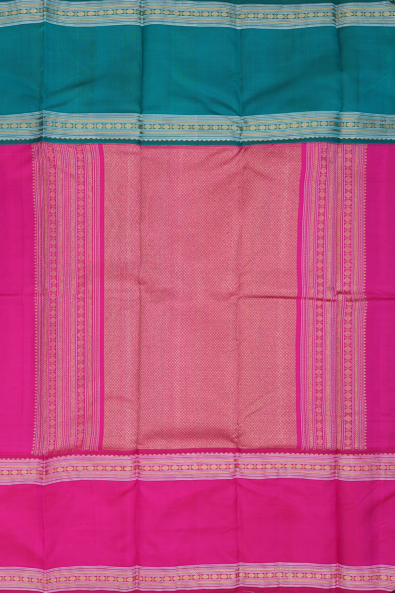 Kanchipuram Silk Saree In Purple With Zari Buttas - Image 4