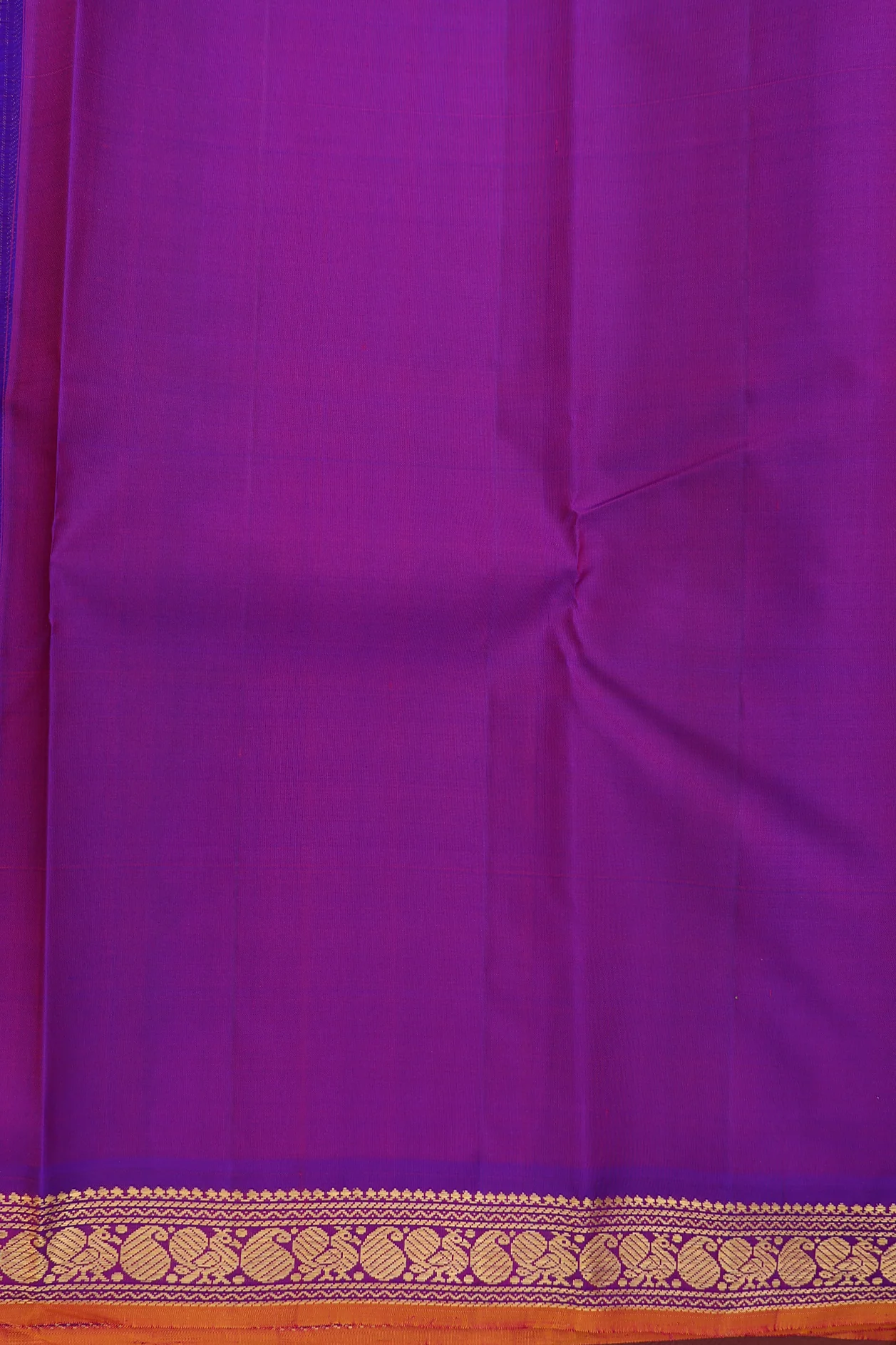 Kanchipuram Silk Saree In Rani Pink With Paisley Buttas - Image 5