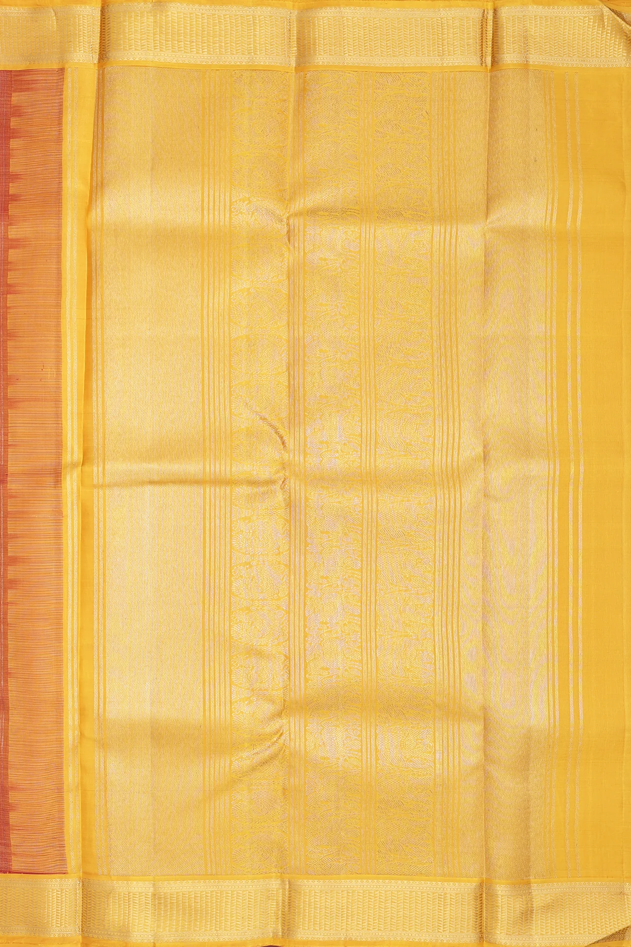 Kanchipuram Silk Saree In Red With Brocade Design - Image 4