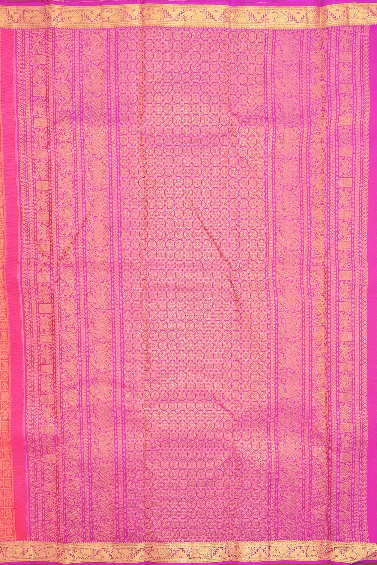 Kanchipuram Silk Saree In Red With Brocade Design - Image 4