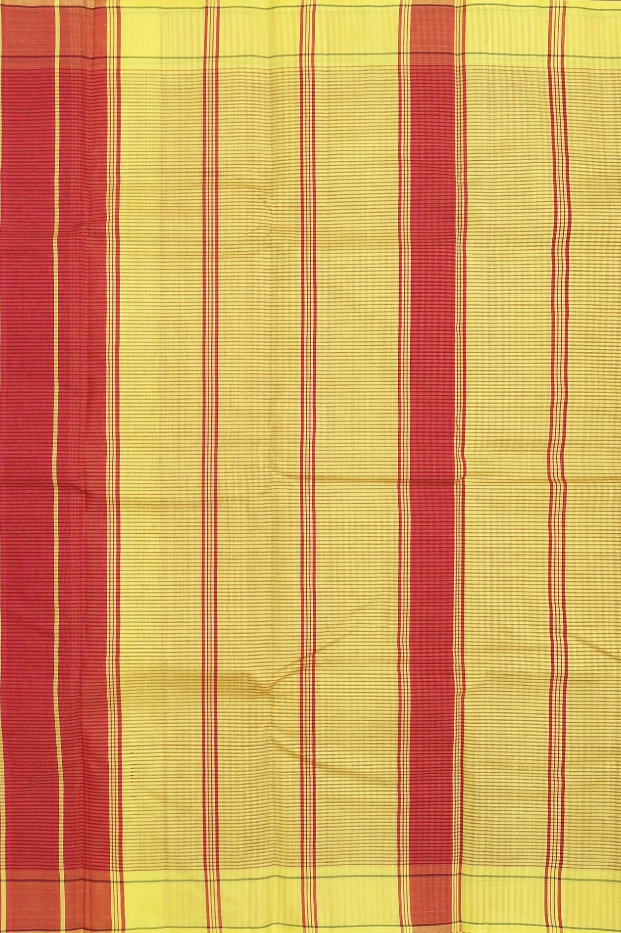 Koorainadu Silk Cotton Saree In Red And Yellow With Checks - Image 4