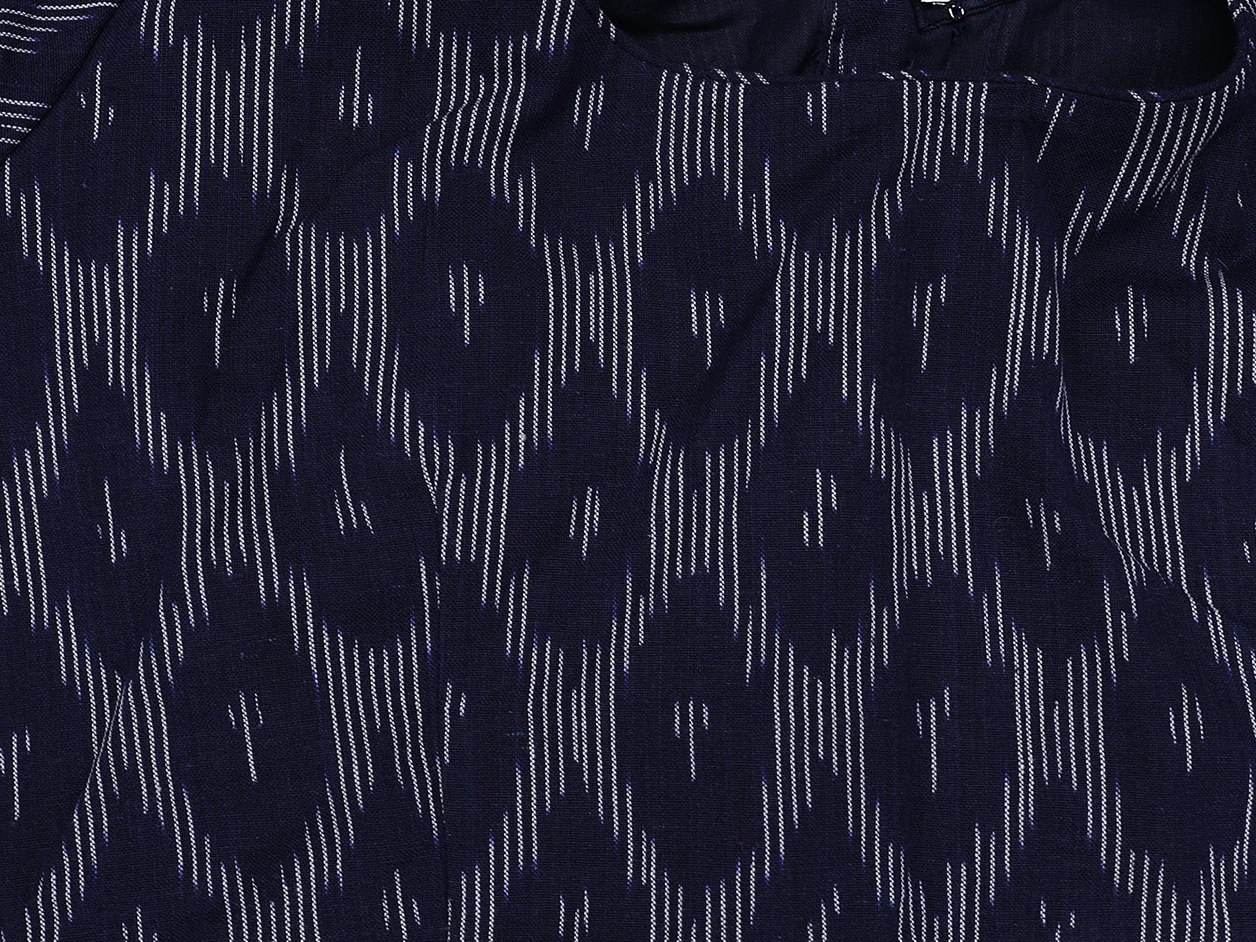 Printed Design Royal Blue Cotton Readymade Blouse - Image 3