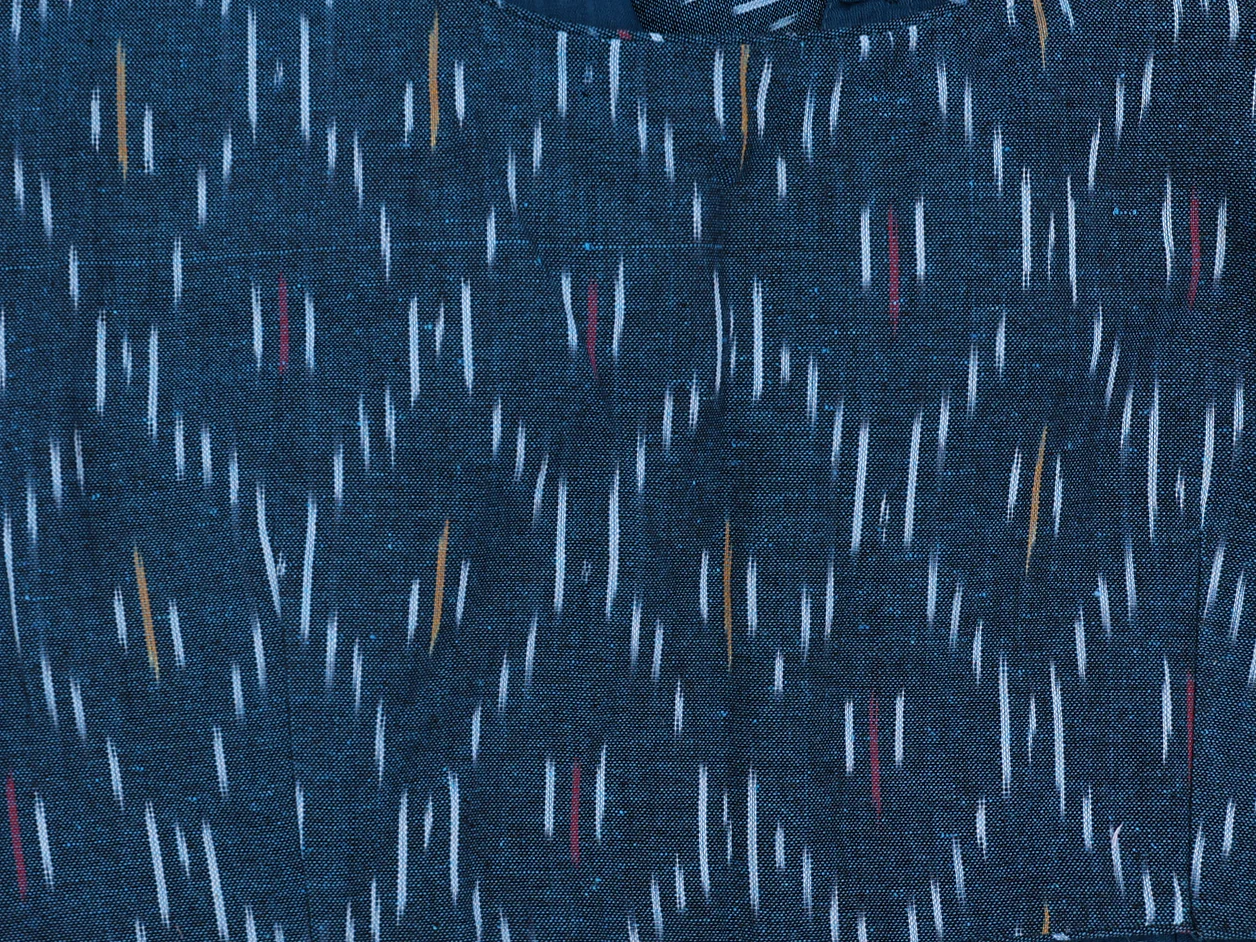 Printed Design Teal Blue Cotton Readymade Blouse - Image 3