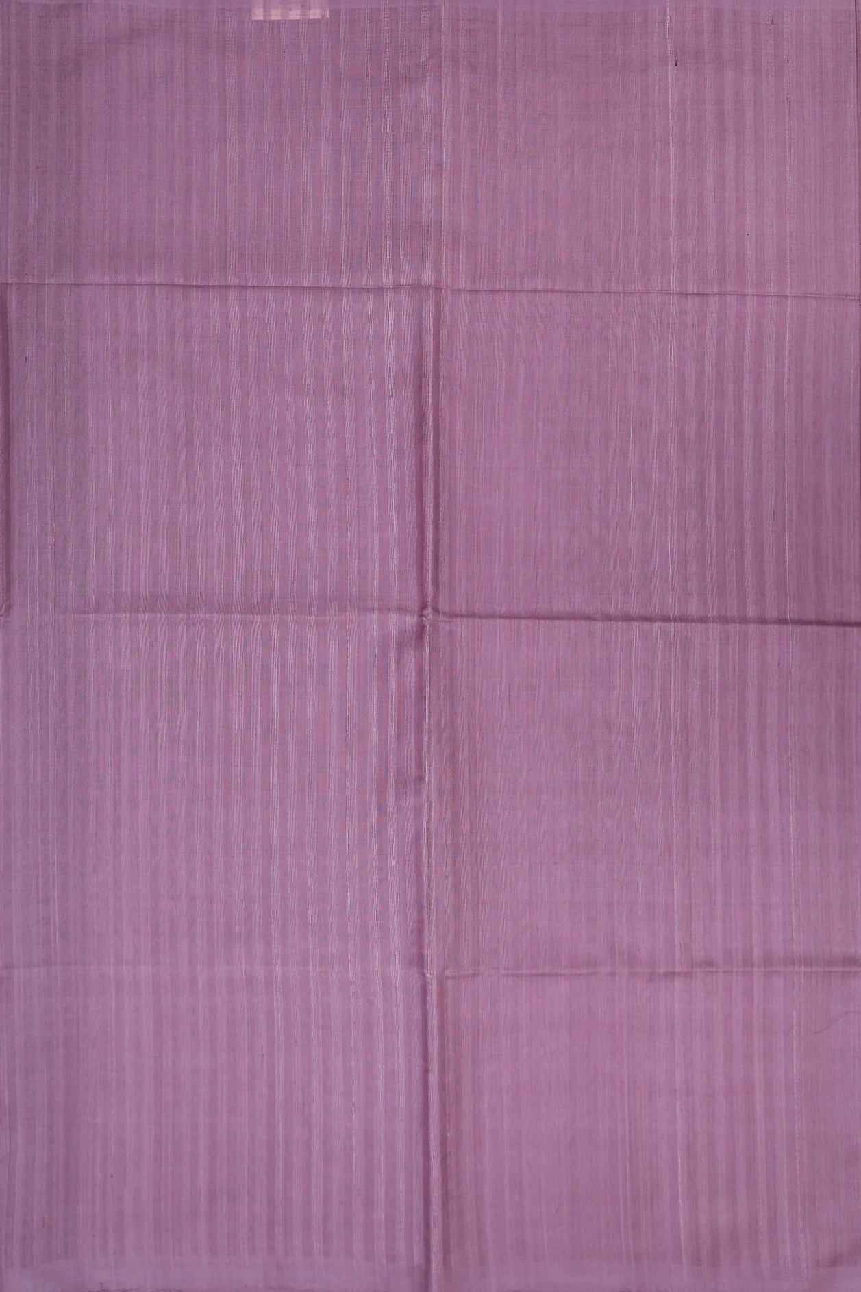 Raw Silk Saree In Greyish Purple With Self Stripes Design - Image 3