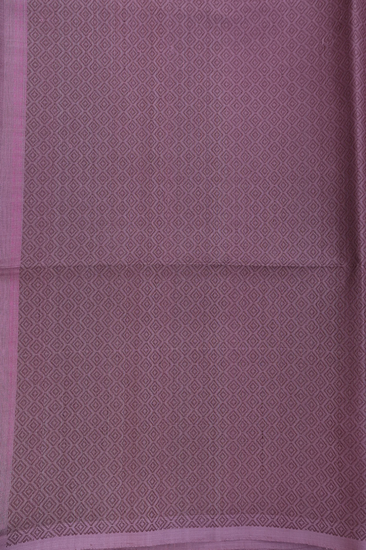 Raw Silk Saree In Greyish Purple With Self Stripes Design - Image 5