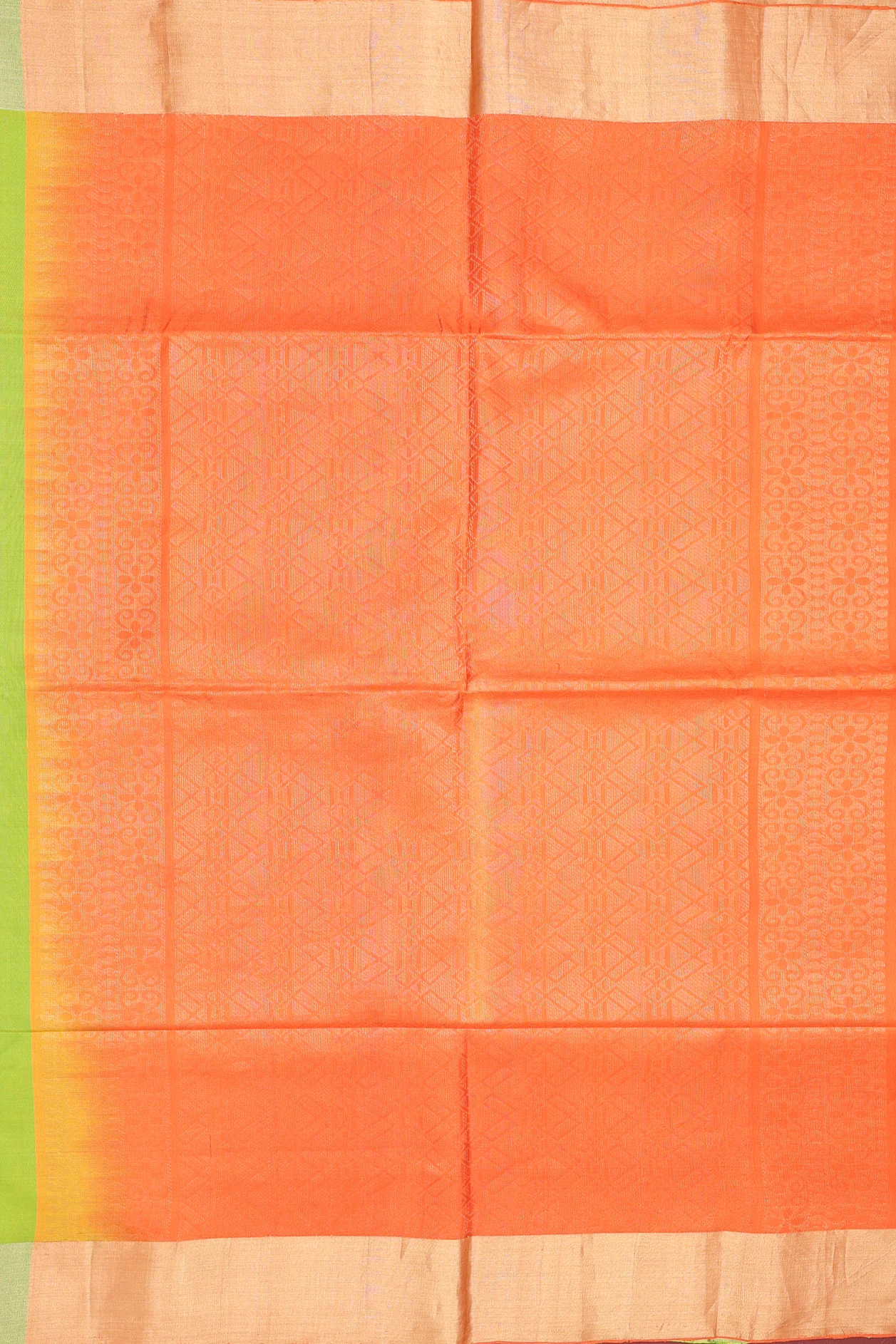 Soft Silk Saree In Lime Green With Floral Buttas - Image 4