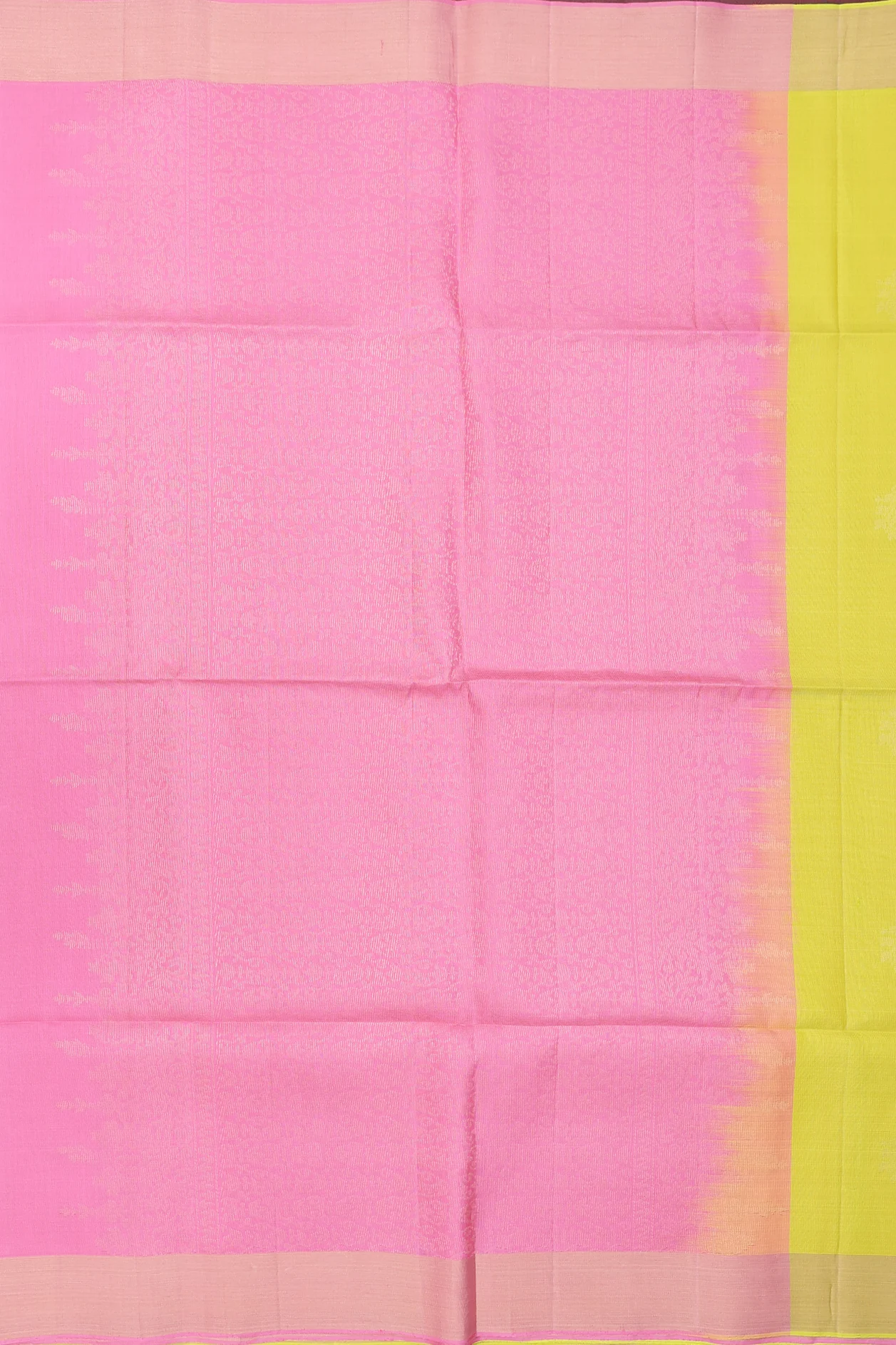 Soft Silk Saree In Lime Yellow With Zari Motifs - Image 4