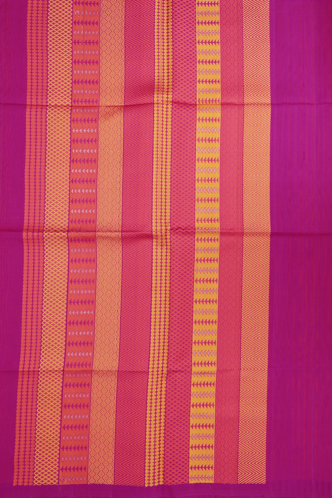 Raw Silk Saree In Purple Rose With Self Stripes Design - Image 4