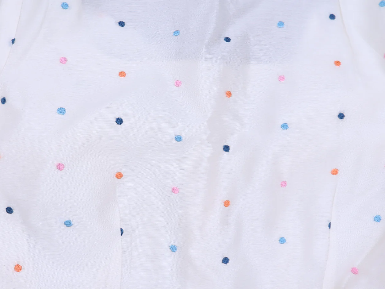 Threadwork Buttis White Silk Cotton Readymade Blouse - Image 3