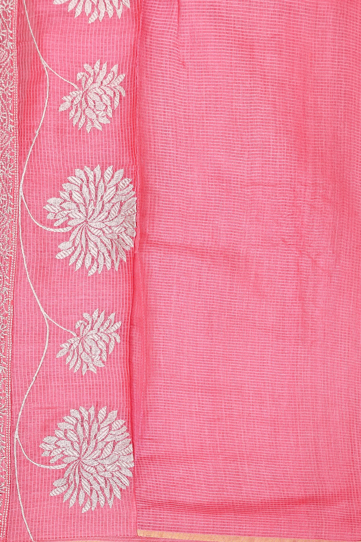 Tussar Silk Saree In Beige With Contrast Border - Image 5