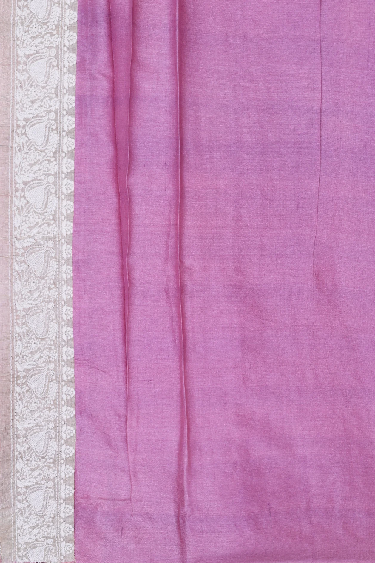 Tussar Silk Saree In Pink With Stripes Design - Image 5
