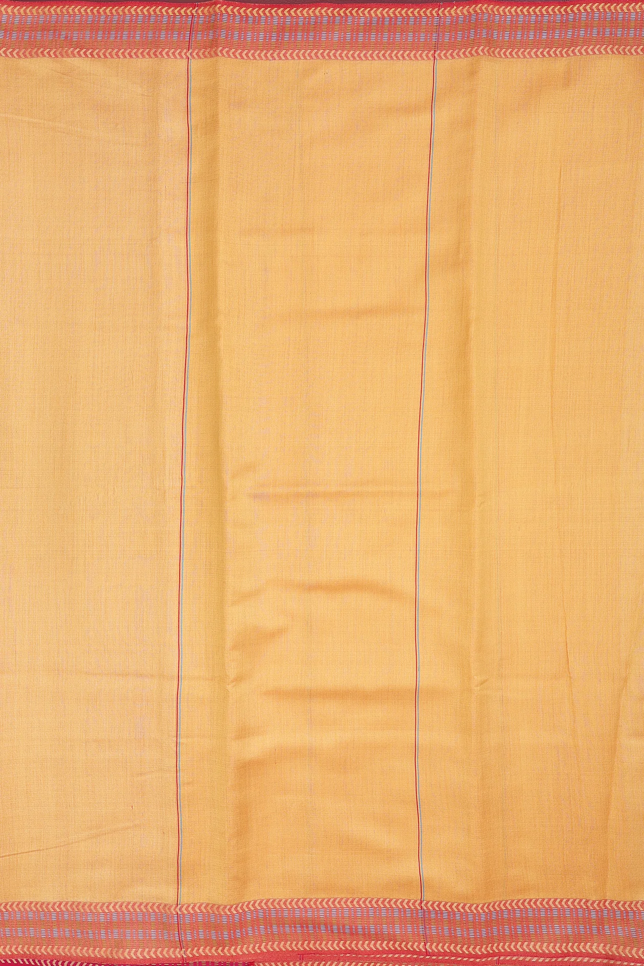Tussar Silk Saree In Yellow With Stripes Design - Image 3