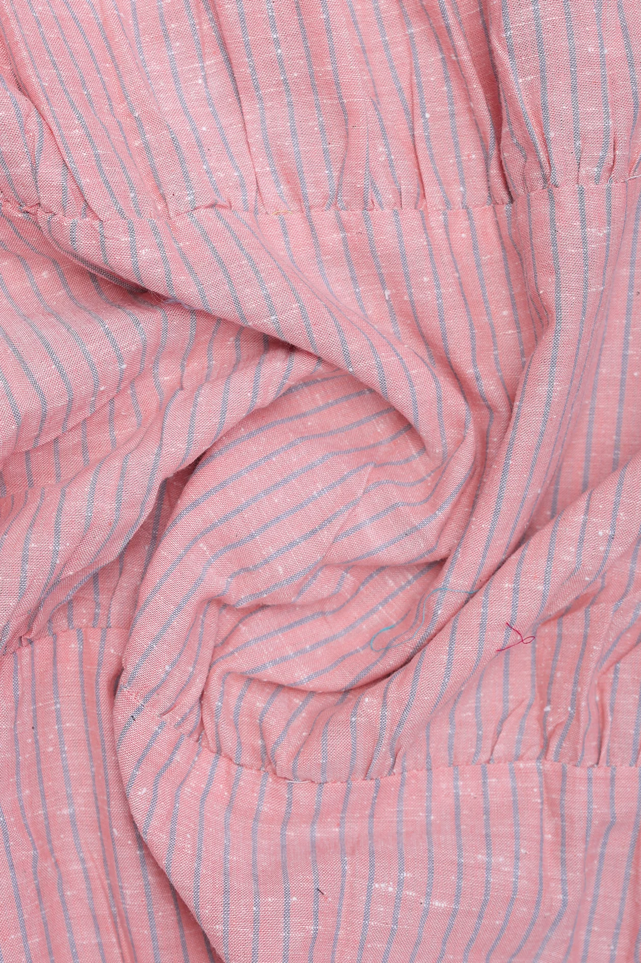 V-Neck Stripes Design Orange Dobby Cotton Long Kurta - Image 3