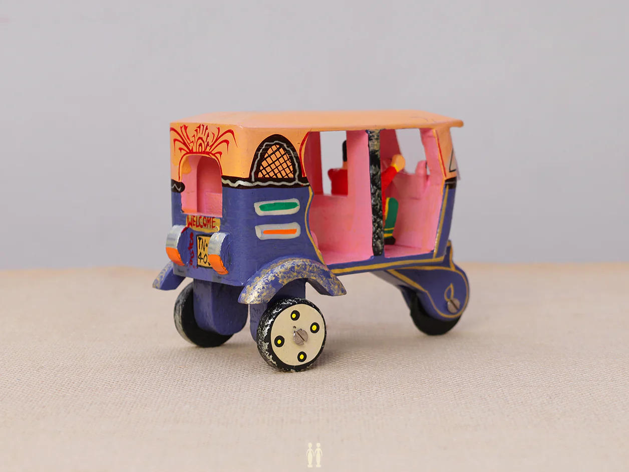 Wooden Handicraft Multicolor Miniature Auto - Image 3