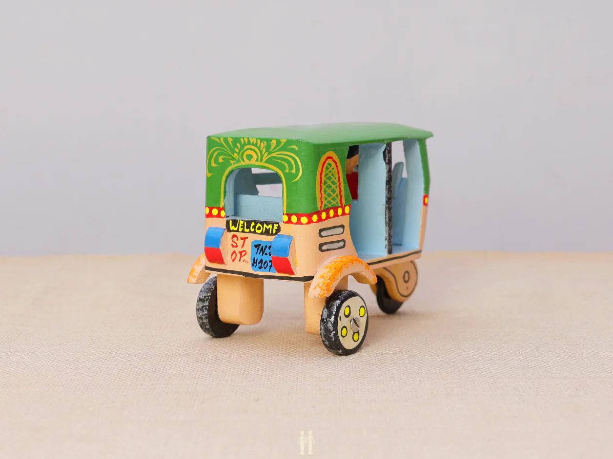 Wooden Handicraft Multicolor Miniature Auto - Image 3