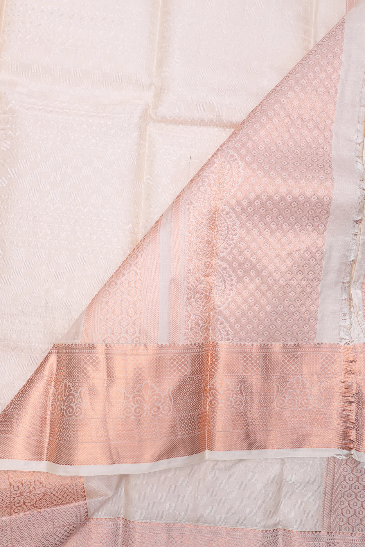 Zari Border Pale Pink Silk Dhoti With Shirt Material - Image 3