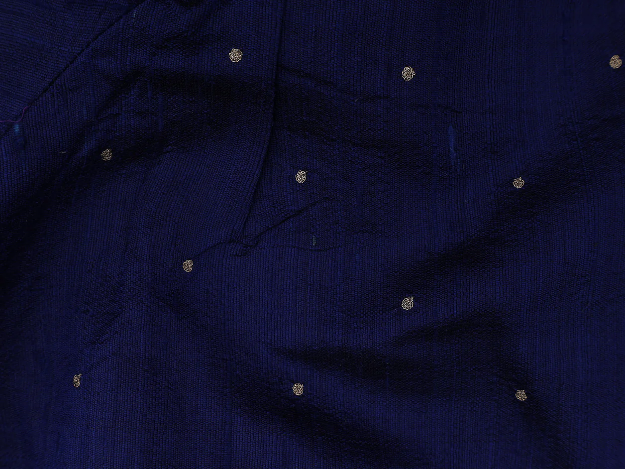 Zari Buttis Oxford Blue Raw Silk Readymade Blouse - Image 3