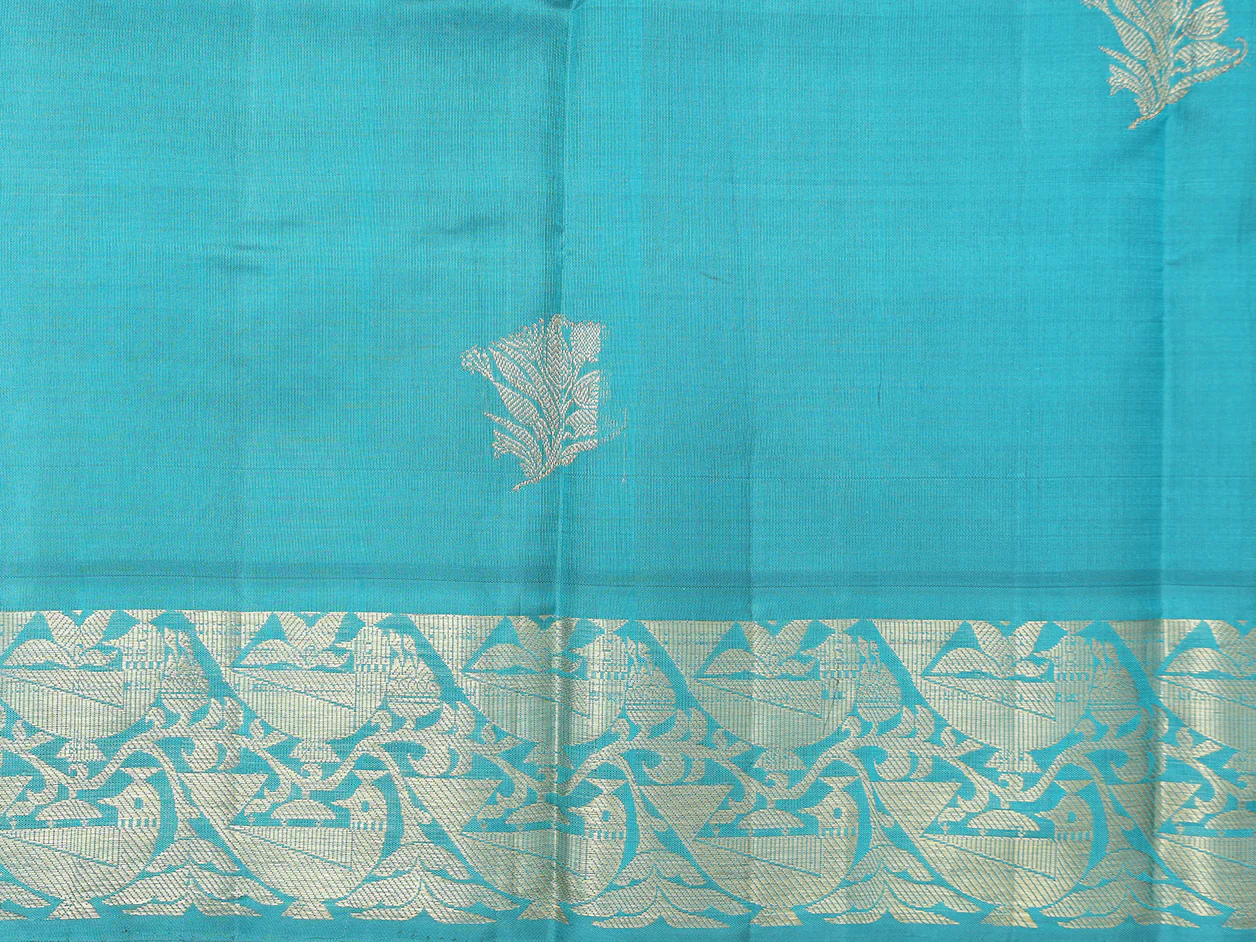 Zari Motifs Pastel Brown Kanchipuram Pavadai Sattai Material - Image 4